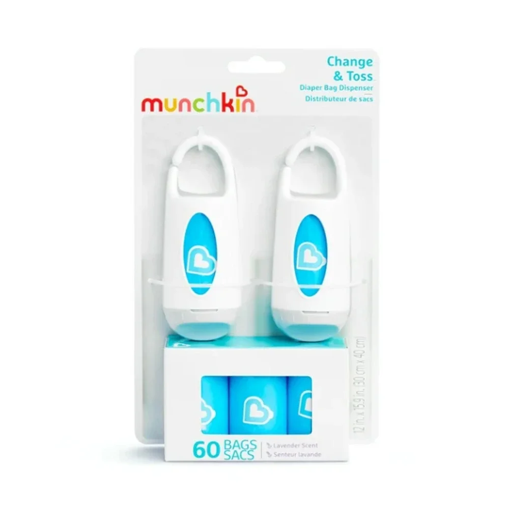 Munchkin® Change & Toss™ Diaper Bag Dispenser, 60 Bags, 2 Pack
